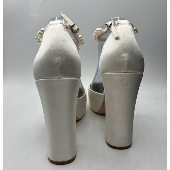 Anthropologie Badgley Mischka Felixa Ankle Strap Platform Heels Size 10 - Picture 8 of 13